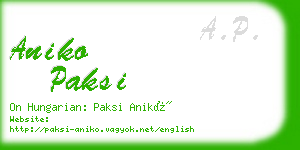 aniko paksi business card